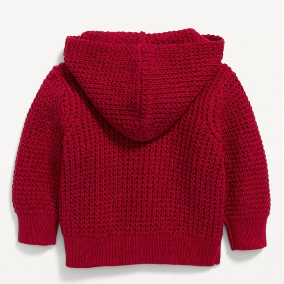 Hooded Button-Front Thermal-Knit Cardigan for Baby - Picture 2 of 2